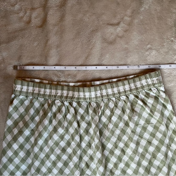 Vera Moda - Sage and White Gingham Button up Midi Skirt - Picture 5 of 7